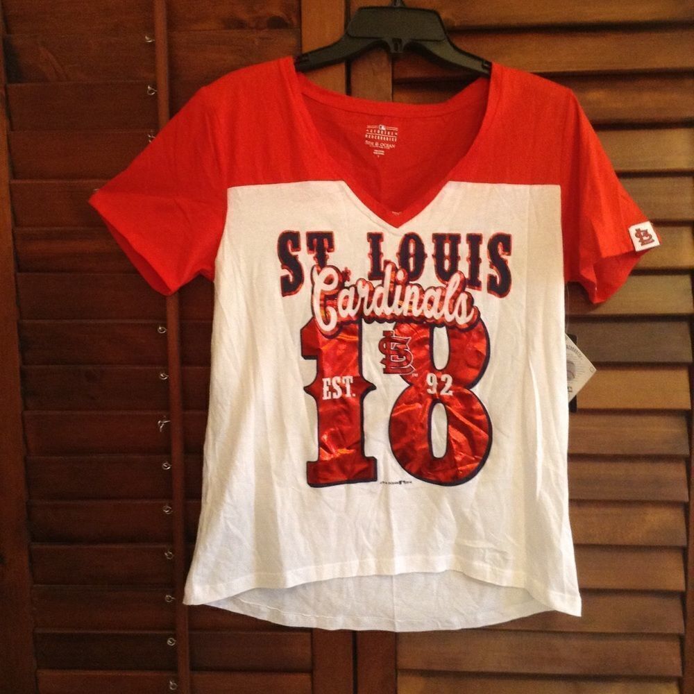 New Fifth & Ocean Essential White Cotton St Louis Cardinals Tee Shirt Size Large